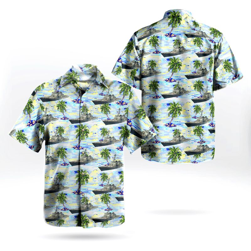 US Navy USS Cole DDG-67 Destroyer Hawaiian Shirt