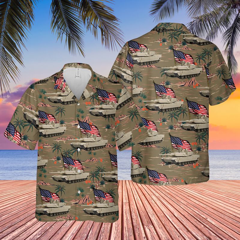 US Army M1 Abrams 4th Of July Hawaiian Shirt