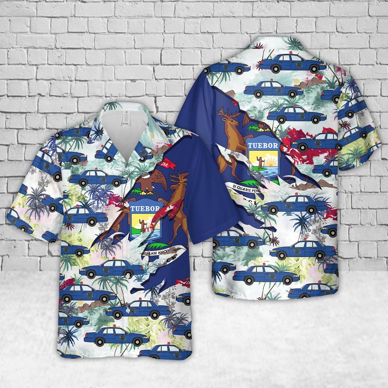 Michigan State Police Hawaiian Shirt