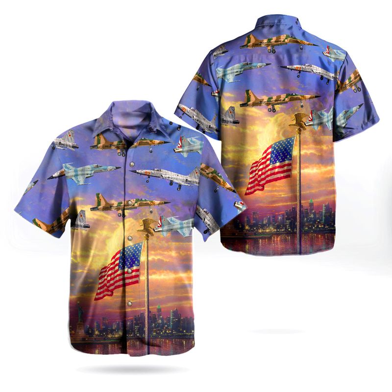 US Navy Northrop F-5N Tiger Independence Day The Statue of Liberty Hawaiian Shirt