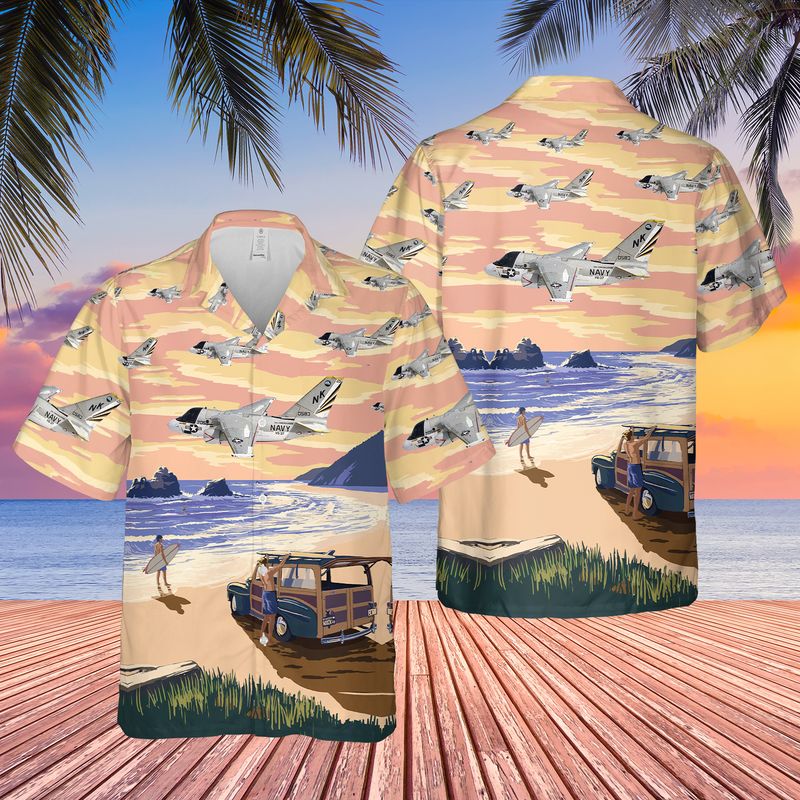 US Navy Lockheed S-3 Viking Of VS-37 Hawaiian Shirt