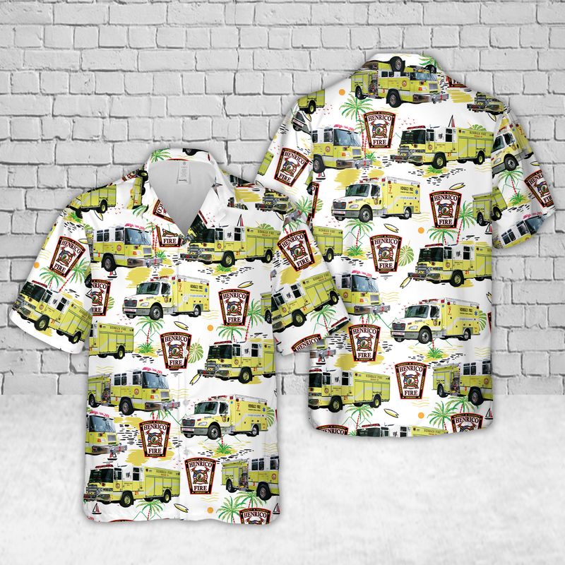Virginia Henrico County Fire Department Hawaiian Shirt