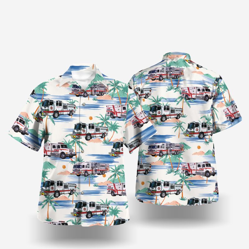 Greenwood Johnson County Indiana Greenwood Fire Department Hawaiian Shirt