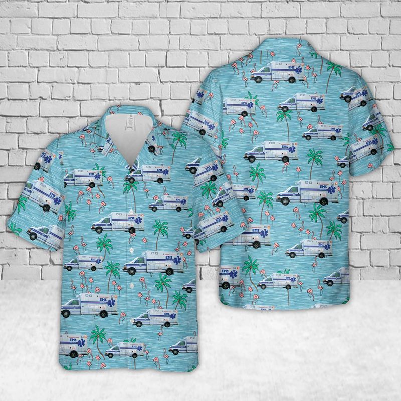 North Carolina Brunswick County EMS Hawaiian Shirt