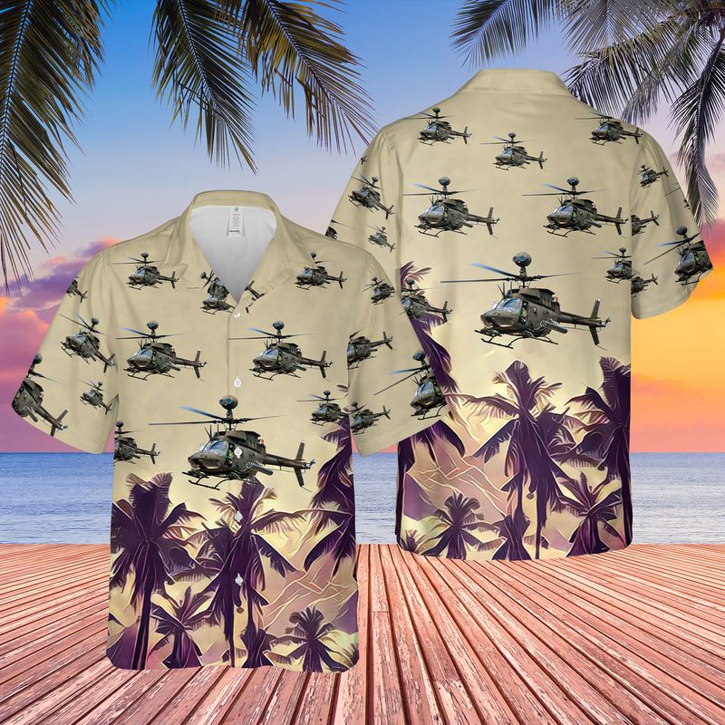 US Army Bell OH-58 Kiowa Hawaiian Shirt