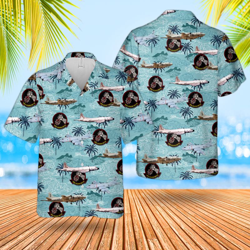 US Navy P-3 Orion Of Patrol Squadron 46 VP-46 "Grey Knights" Hawaiian Shirt