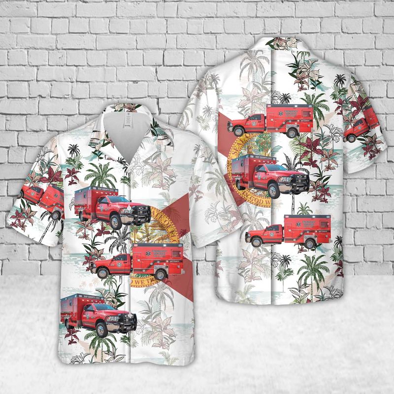 Bay County EMS Hawaiian Shirt