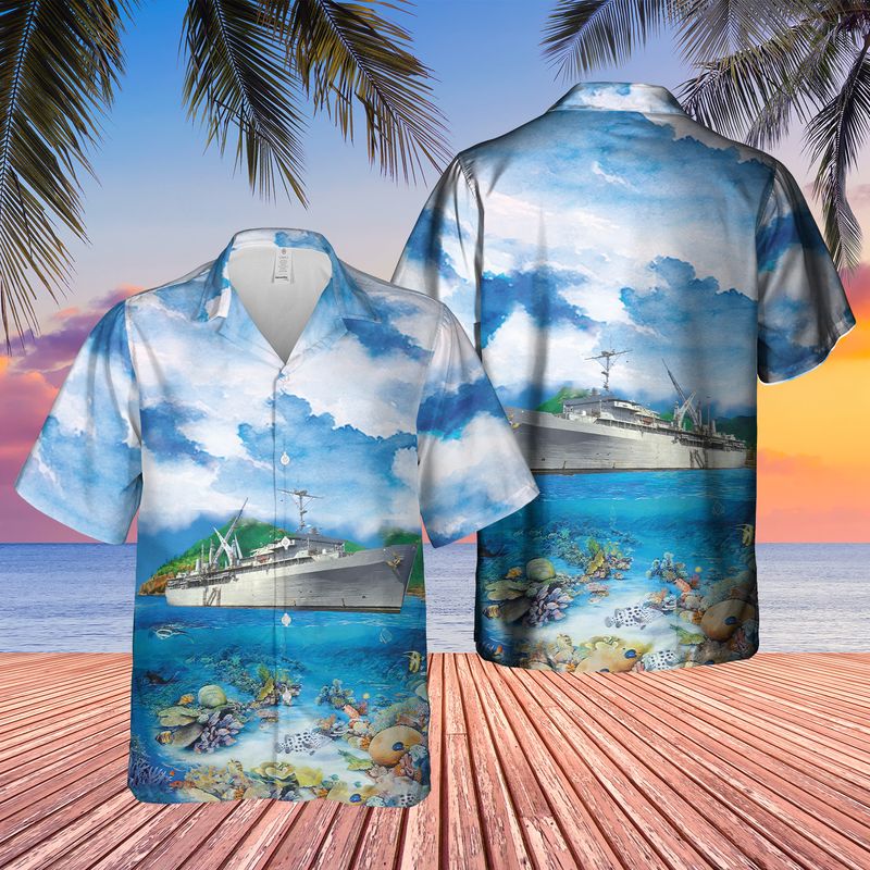 US Navy USS Emory S. Land (AS-39) Hawaiian Shirt