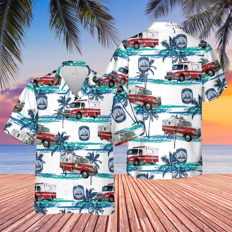 Virginia James City County EMS Ambulance Hawaiian Shirt