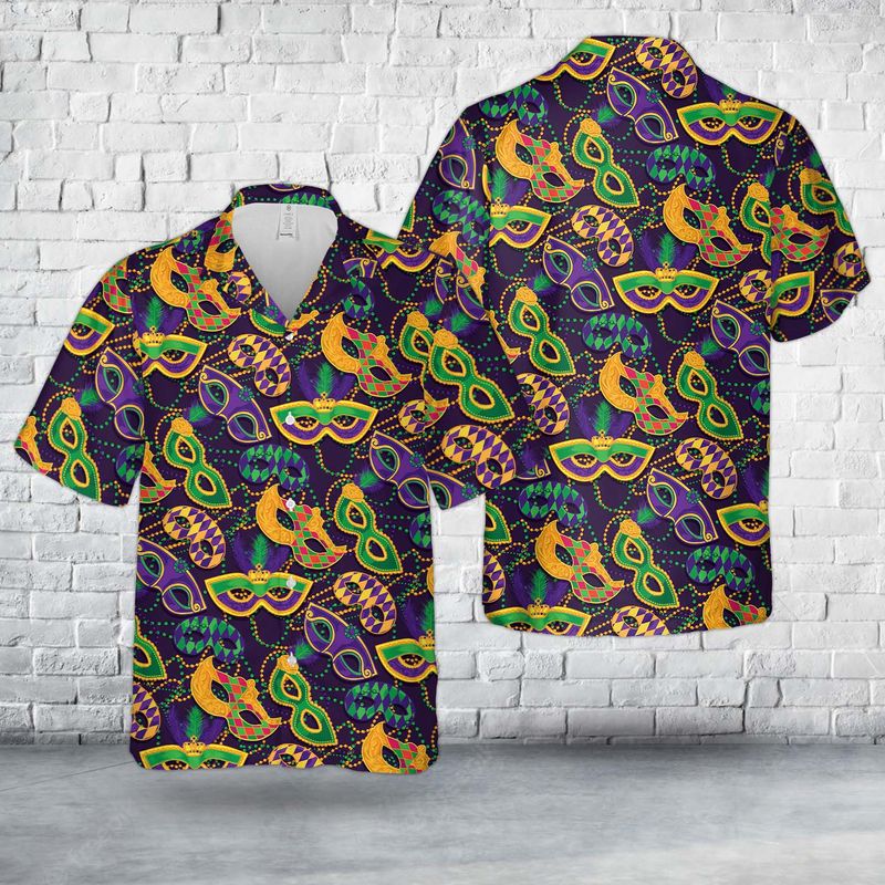Mardi Gras Pattern Hawaiian Shirt