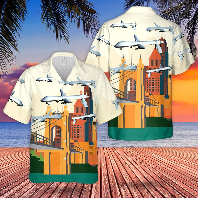 Ohio Air National Guard 178th Wing General Atomics MQ-1 Predator UAV 05-3141 Hawaiian Shirt