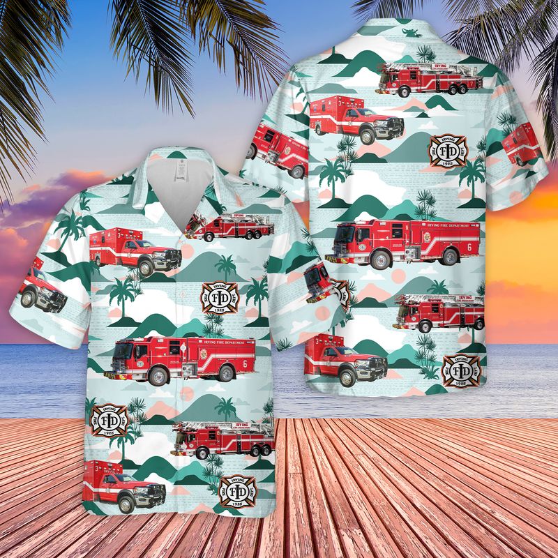 Texas Irving Fire Department Hawaiian Shirt