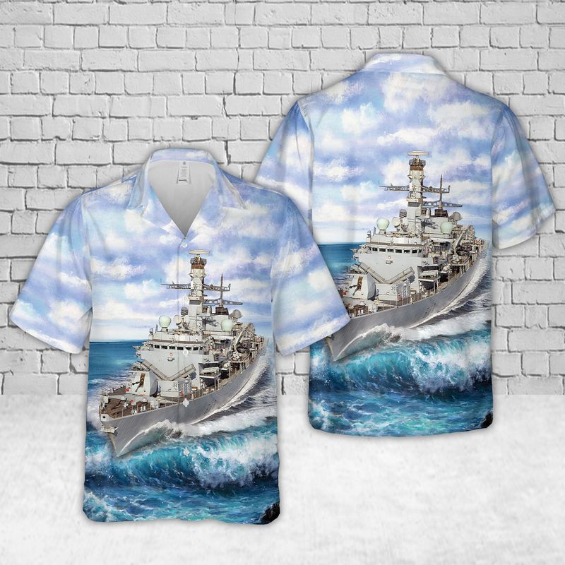 Royal Navy, HMS Kent (F78) Type 23 Duke Class Frigate Hawaiian Shirt