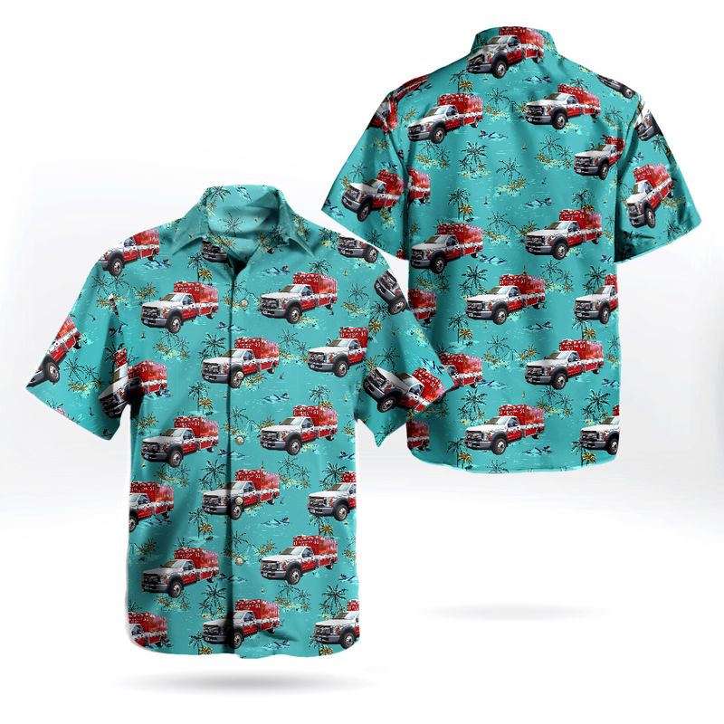 North Las Vegas Fire Department Rescue Engine Hawaiian Shirt