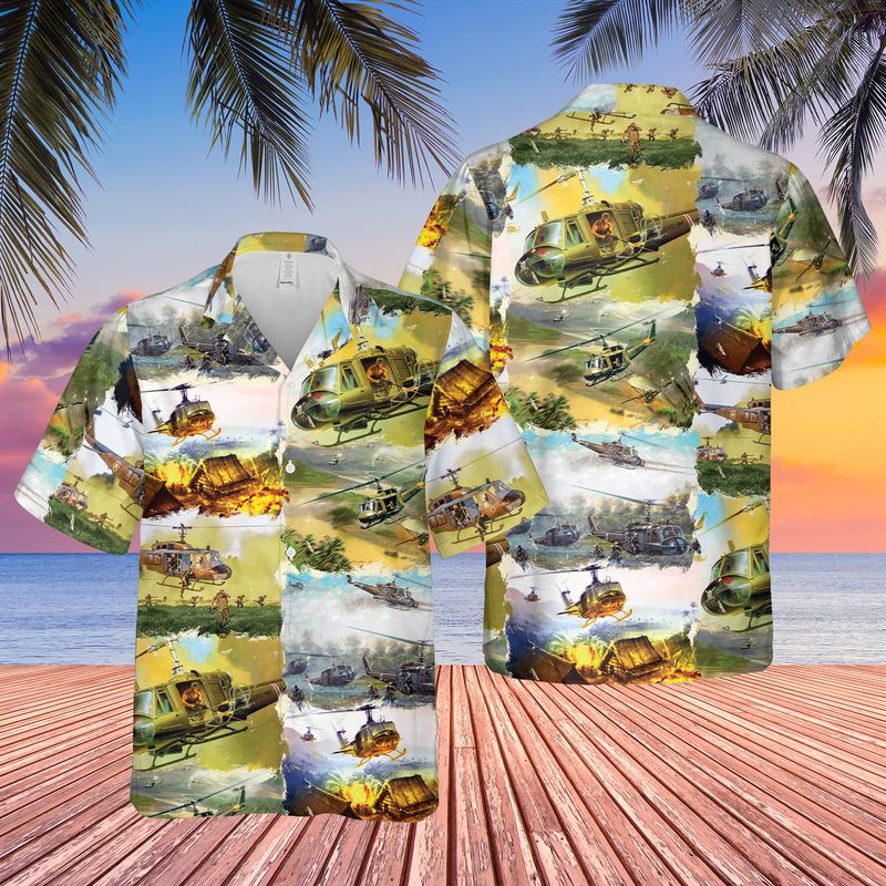 US Army Bell UH-1 Huey Hawaiian Shirt