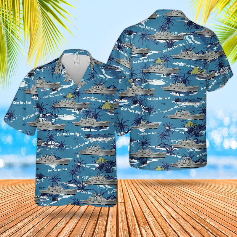 Royal Navy RN HMS Ark Royal (R07) Invincible-class aircraft carrier Hawaiian Shirt