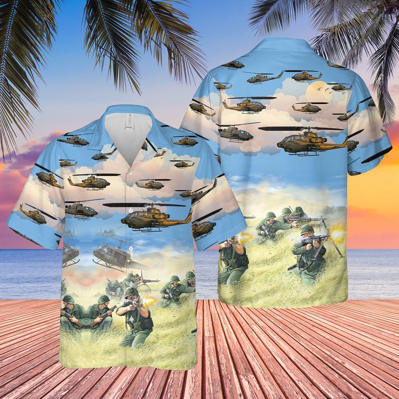 US Army AH-1F Cobra Hawaiian Shirt