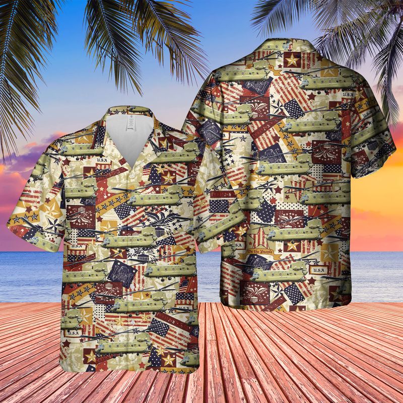 US Army Boeing CH-47F Chinook Hawaiian Shirt