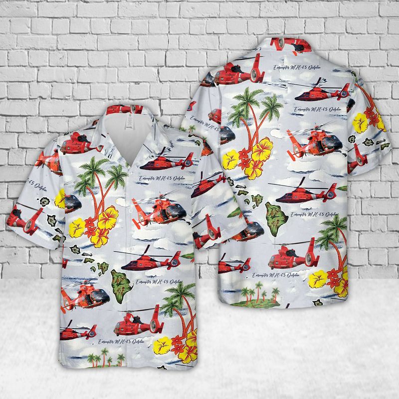 US Coast Guard Helicopter Hawaiian Shirt