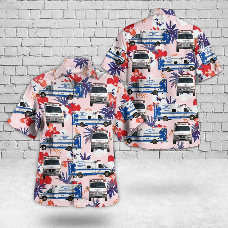 Arcadia, Wisconsin, Arcadia Ambulance Service Hawaiian Shirt