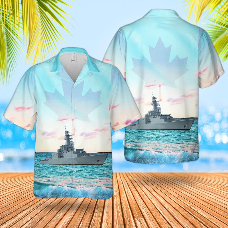 Royal Canadian Navy RCN Iroquois-class Guided missile destroyer Hawaiian Shirt