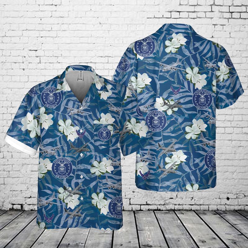 US Air Force Lockheed C-130 Hercules AOP Pocket Hawaiian Shirt