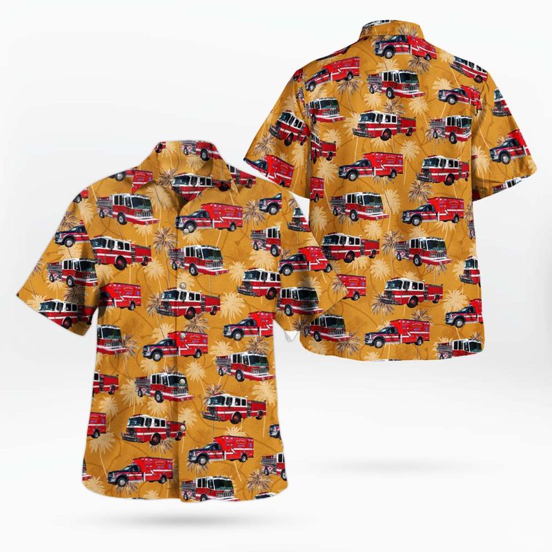 Bristol County Massachusetts North Attleboro Fire Department Hawaiian Shirt