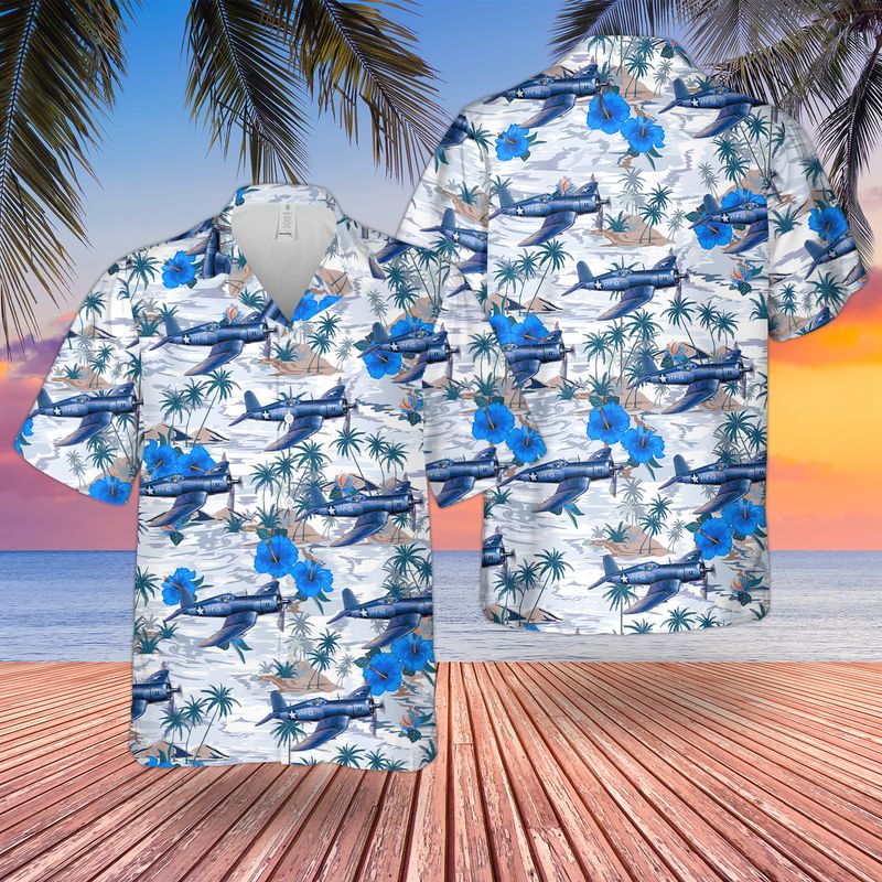 US Navy Vought F4U-1 Corsair "Birdcage" Hawaiian Shirt