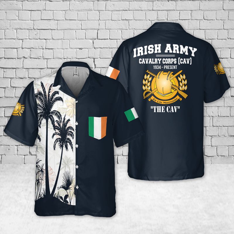 Irish Army Cavalry Corps (CAV) Pocket Hawaiian Shirt