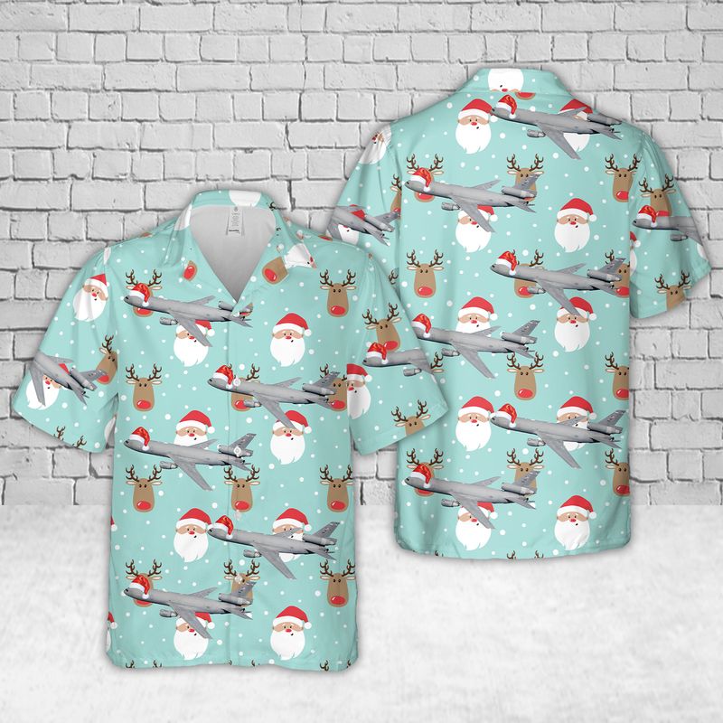 US Air Force McDonnell Douglas KC-10 Extender Christmas Hawaiian Shirt