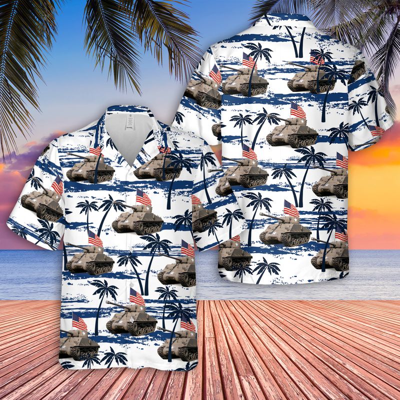US Army M4A3(76)W HVSS, 4th Of July Hawaiian Shirt