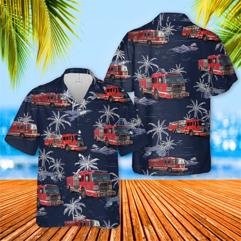 Fire Department Springfield United States US Missouri Firefighter Emergency Service Hawaiian Shirt