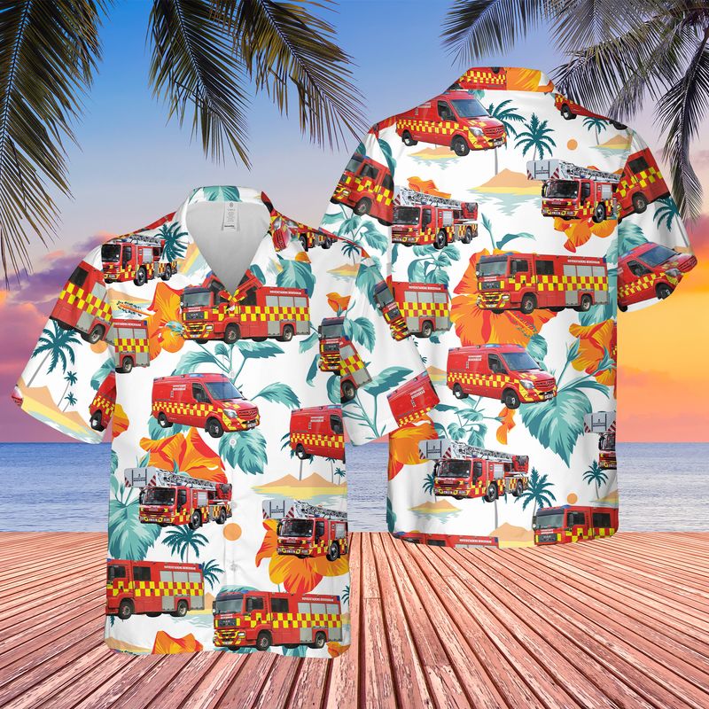 Denmark Copenhagen Fire Department Hawaiian Shirt