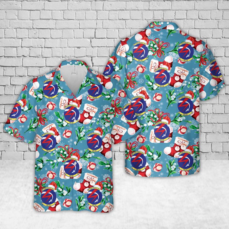 US Navy VX-23 "Salty Dogs" Christmas Hawaiian Shirt