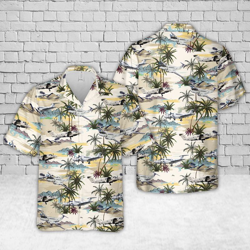 C-12 Huron Army Aviation Aircraft Hawaiian Shirt