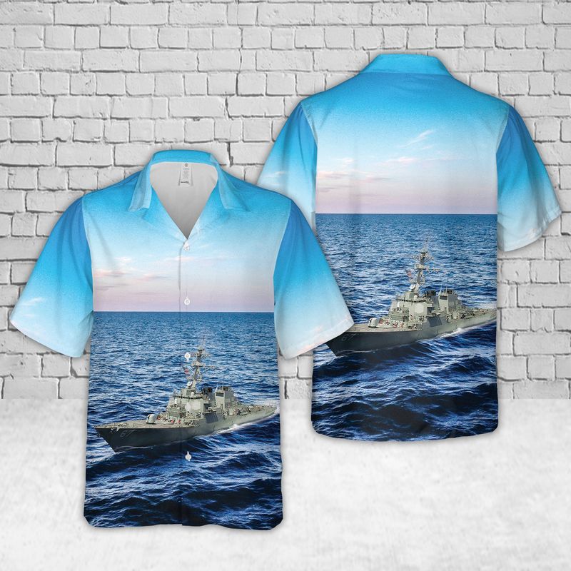US Navy USS Cole (DDG-67) Arleigh Burke-class Destroyer Hawaiian Shirt