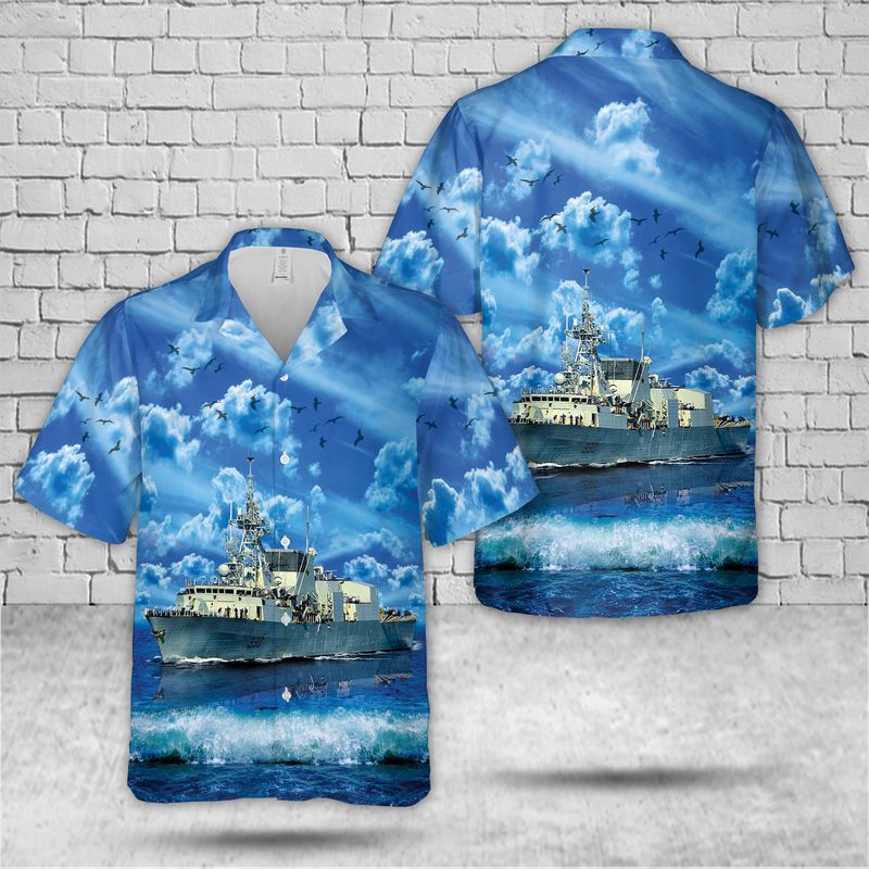 Royal Canadian Navy HMCS Halifax (FFH 330) Hawaiian Shirt