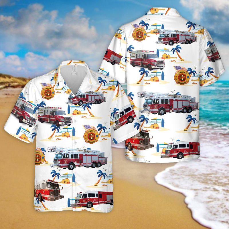 Nebraska Omaha Fire Department Hawaiian Shirt