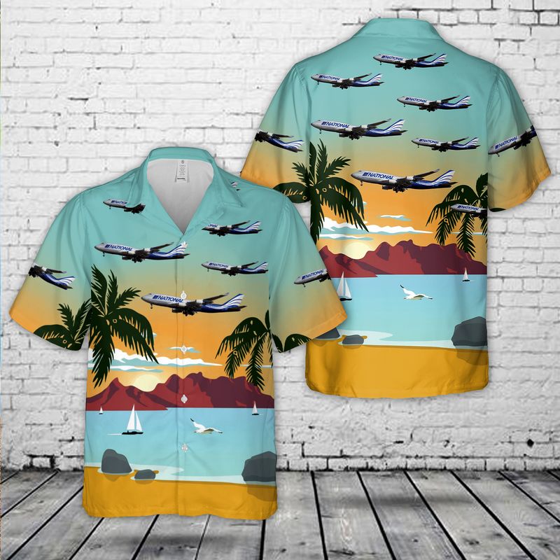 National Airlines Boeing 747-428(BCF) Hawaiian Shirt