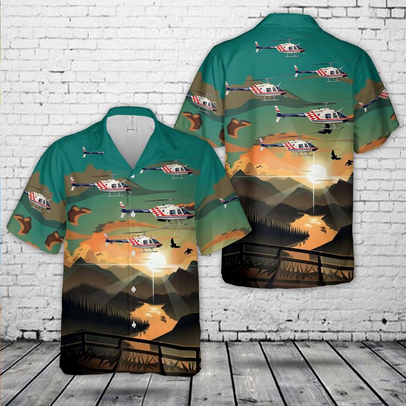 Croatian Air Force Bell 206B-3 JetRanger III Hawaiian Shirt