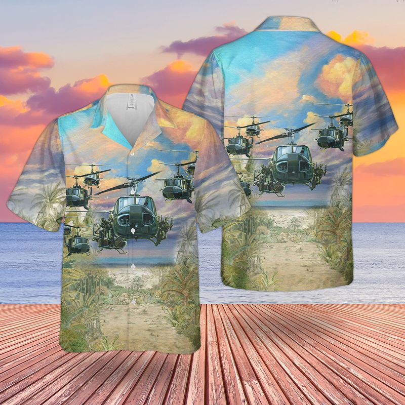 US Army Bell UH-1 Huey Hawaiian Shirt