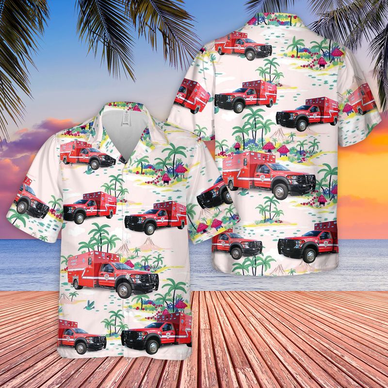 Texas San Angelo Fire Department EMS Hawaiian Shirt