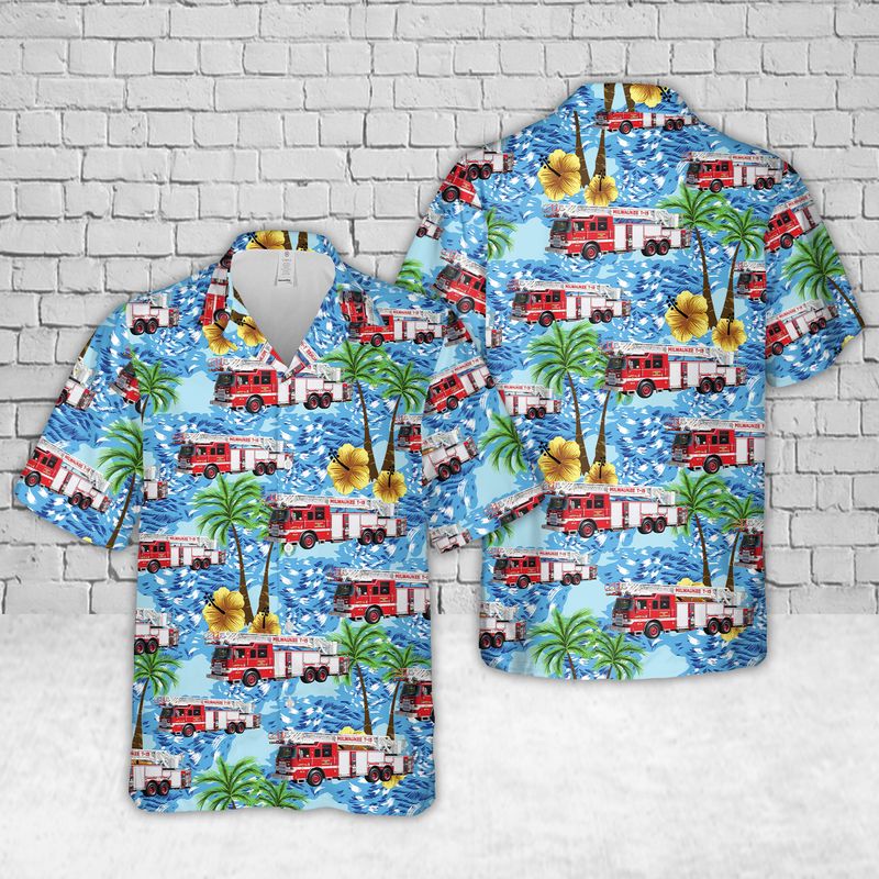 Milwaukee Fire Department in Wisconsin Hawaiian Shirt