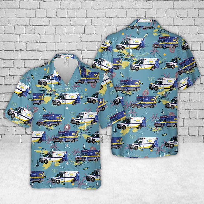 California Santa Clara County EMS Hawaiian Shirt