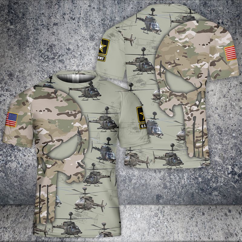 US Army Bell OH-58 Kiowa 3D T-Shirt