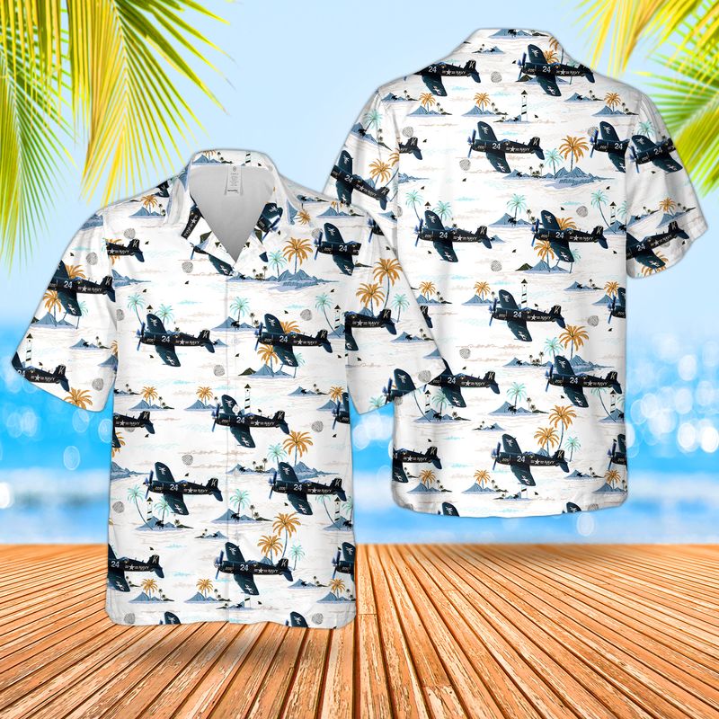 US Navy Vought F4U Corsair Hawaiian Shirt