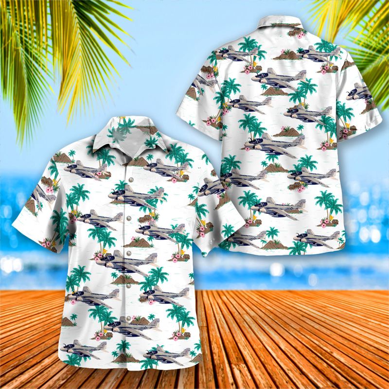 US Navy KA-6D Intruder of Attack Squadron 34 (VA-34 "Blue Blasters") Hawaiian Shirt