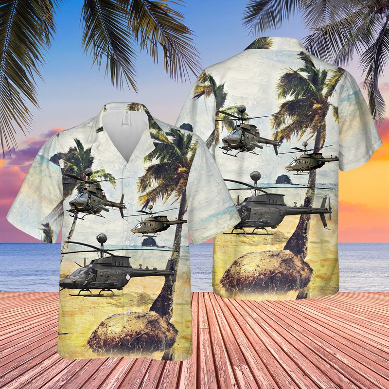 US Army Bell OH-58D Kiowa Hawaiian Shirt