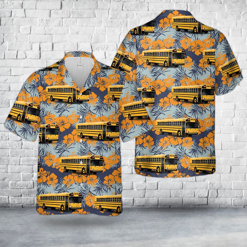 RE Series Type D School Bus Hawaiian Shirt