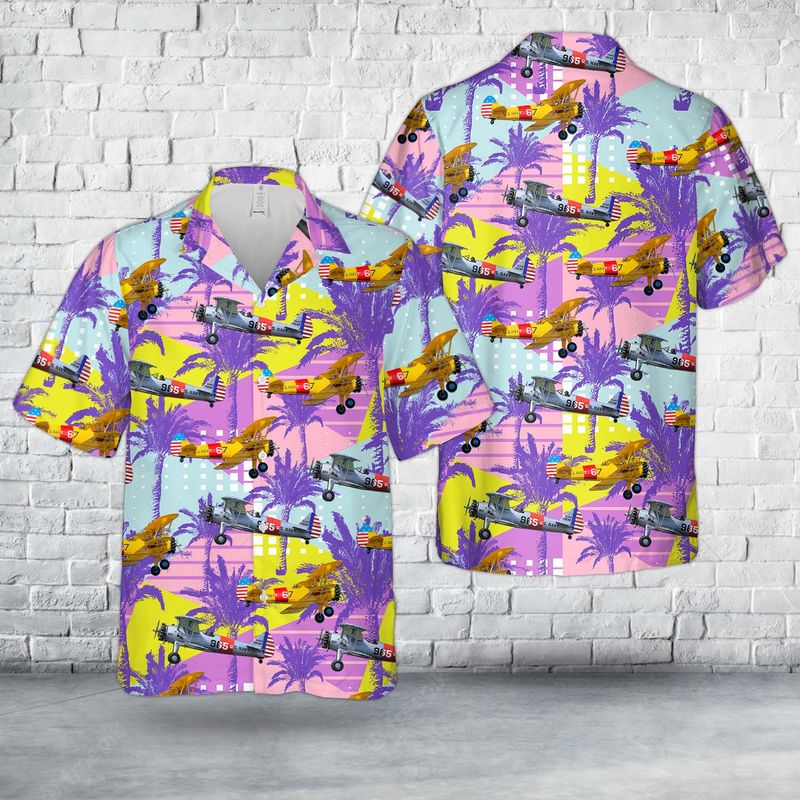 US Navy Boeing A75N1 Stearman Hawaiian Shirt